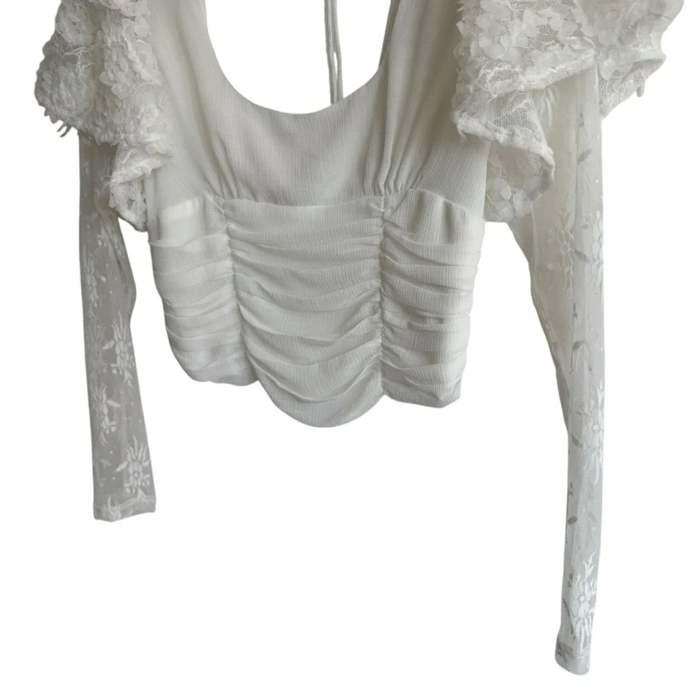 Free People White Dream Of You Top, Size XS